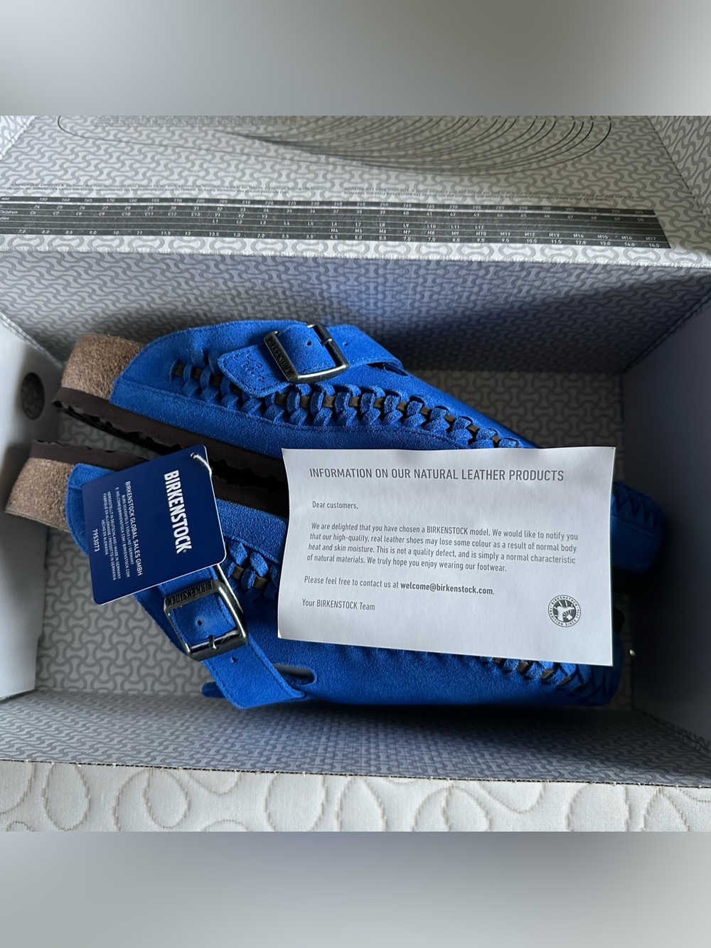 Sz 46/M13 Kith x Birkenstock Men’s Blue Suede Boston Woven Sandals - Picture 6 of 10